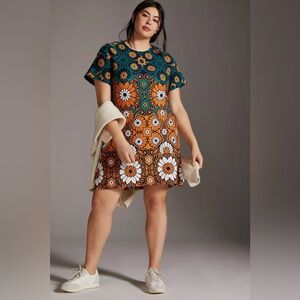 Maeve Anthropologie Floral Shift Mini Dress